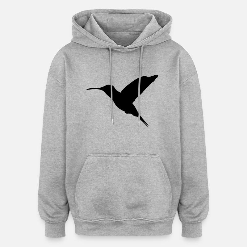 colobri - Sweat à capuche oversize unisexe - gris chiné