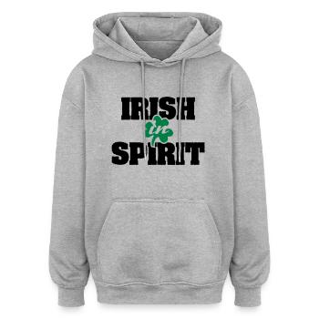 Irish In Spirit - Sweat à capuche oversize unisexe - gris chiné - Devant - Noah (186cm)
