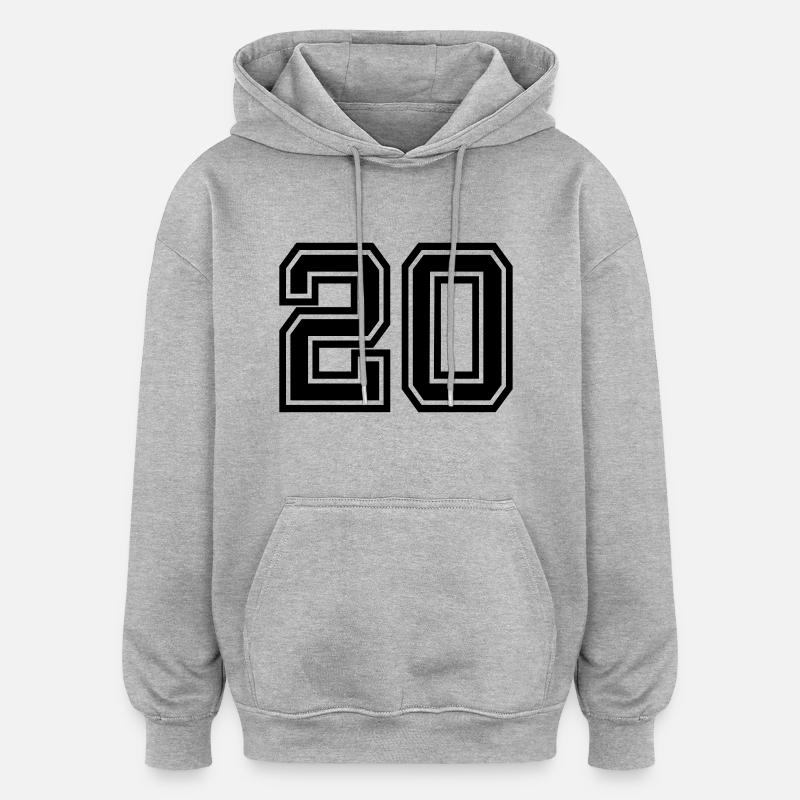 20 - Oversized Unisex Hoodie - Grau meliert