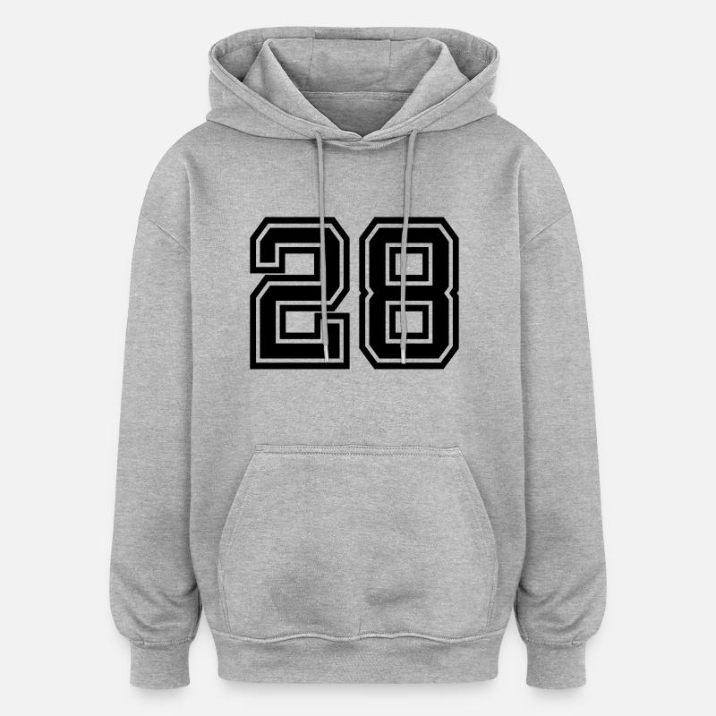 28 - Oversized Unisex Hoodie - Grau meliert