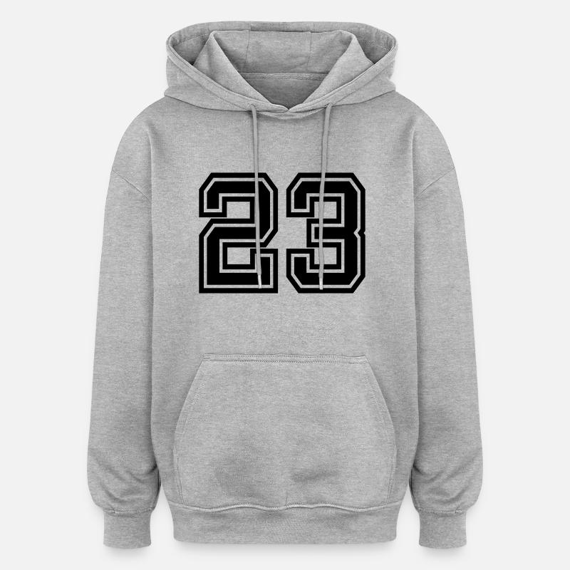 23 - Oversized Unisex Hoodie - Grau meliert