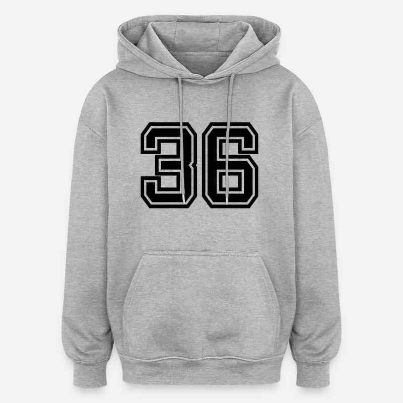 36 - Oversized Unisex Hoodie - Grau meliert