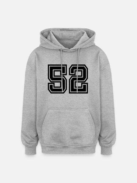 52 - Oversized Unisex Hoodie - Grau meliert