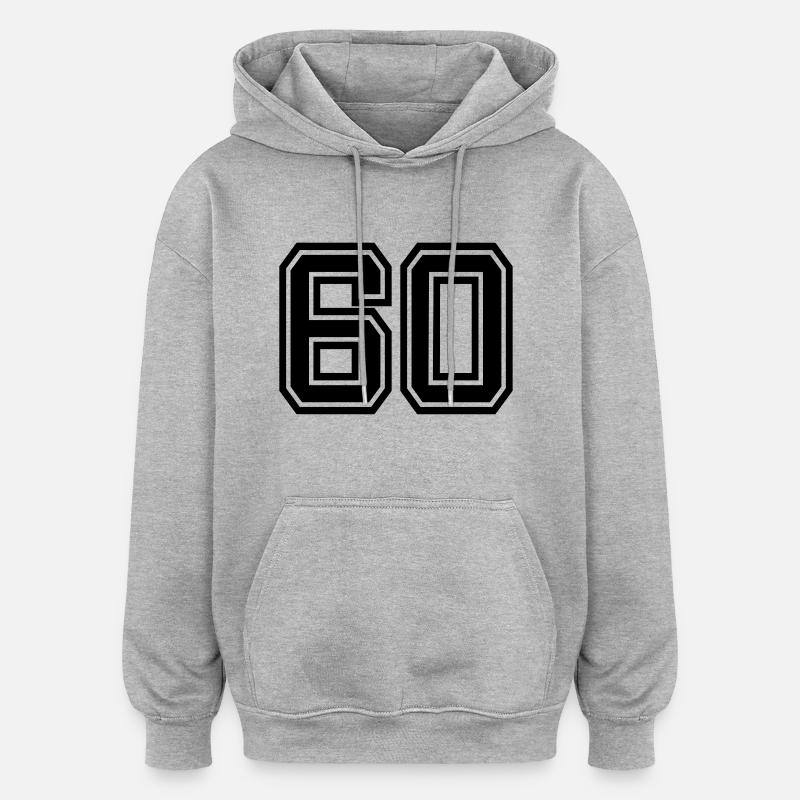 60 - Oversized Unisex Hoodie - Grau meliert
