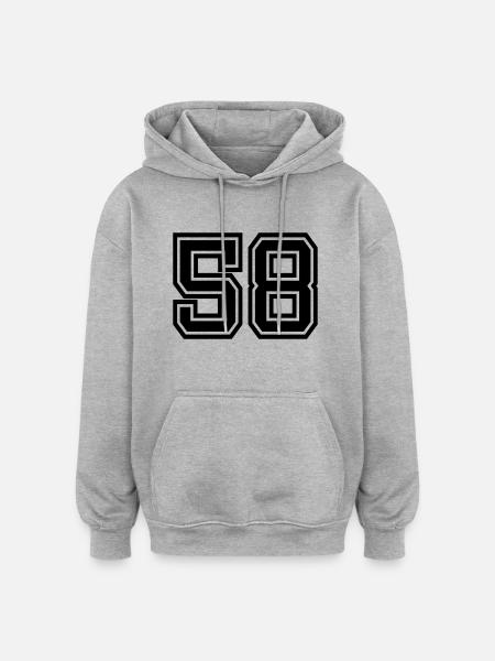 58 - Oversized Unisex Hoodie - Grau meliert