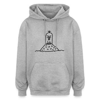 maulwurf_1c - Sweat à capuche oversize unisexe - gris chiné - Devant - Noah (186cm)