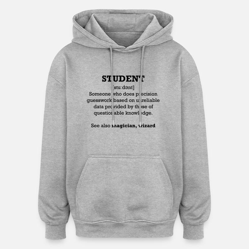 Étudiant - assistant - Sweat à capuche oversize unisexe - gris chiné