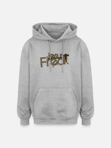 Jesus Freak - Oversized Unisex Hoodie - Grau meliert