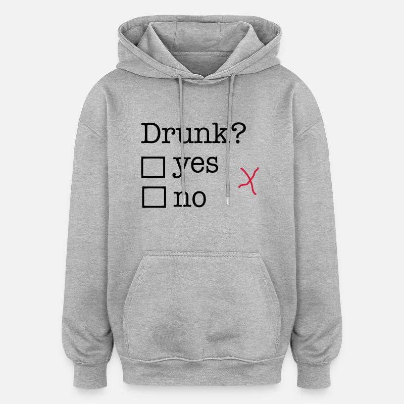 Ivre - Sweat à capuche oversize unisexe - gris chiné