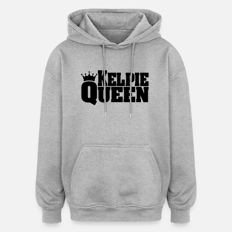 KELPIE QUEEN Australian Kelpie - Oversized Unisex Hoodie - heather grey
