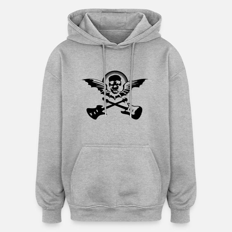 flugschaedel_weiss_09_2011_a_2c - Sweat à capuche oversize unisexe - gris chiné