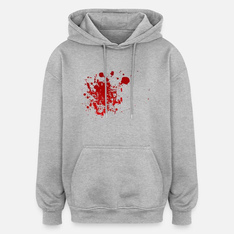 Blut Spritzer Splatter Halloween Blutspritzer - Oversized Unisex Hoodie - Grau meliert