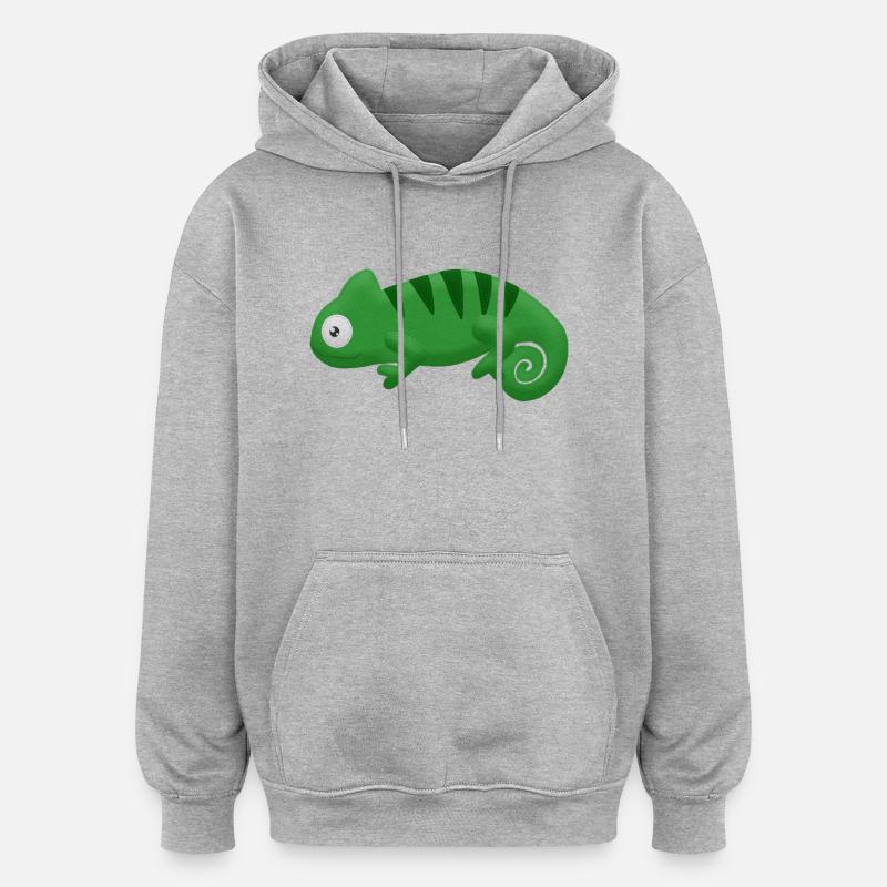 Felt Chameleon - Sweat à capuche oversize unisexe - gris chiné