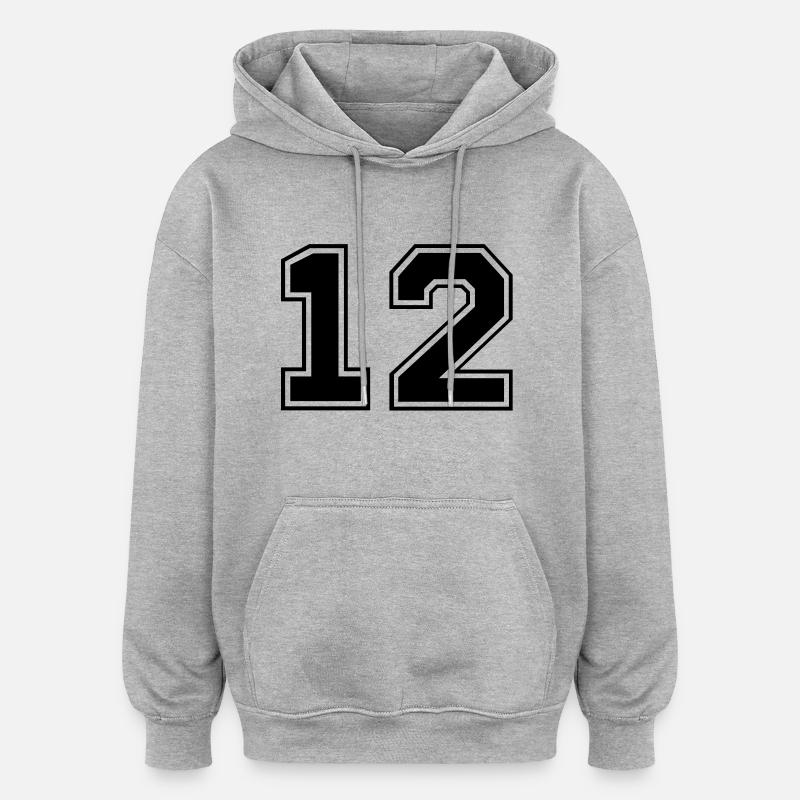 zwolf - Sweat à capuche oversize unisexe - gris chiné