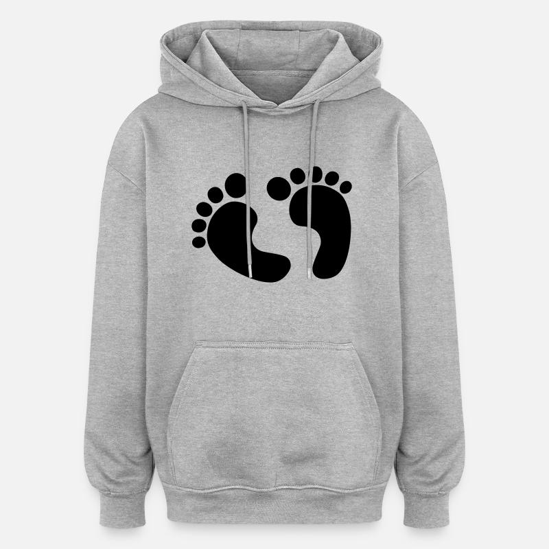 Pieds de bébé - Sweat à capuche oversize unisexe - gris chiné