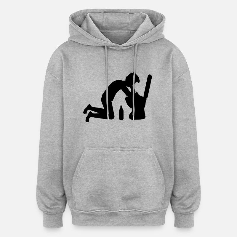 hangover - Sweat à capuche oversize unisexe - gris chiné