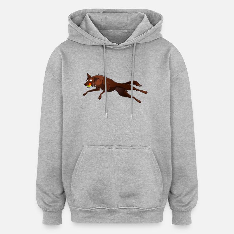 Kelpie Flyball - Sweat à capuche oversize unisexe - gris chiné