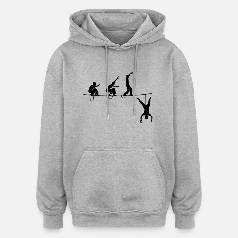 highline - Sweat à capuche oversize unisexe - gris chiné