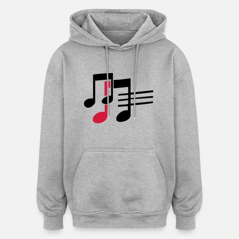 musique - Sweat à capuche oversize unisexe - gris chiné