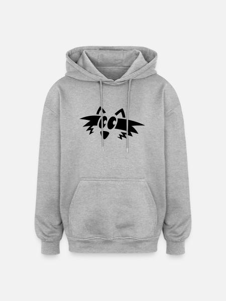 Waschbär Gesicht - Oversized Unisex Hoodie - Grau meliert