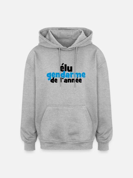 Elu Gendarme de l'année ! - Sweat à capuche oversize unisexe - gris chiné
