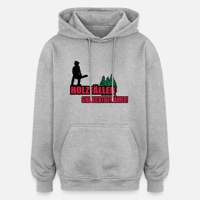 bûcheron - Sweat à capuche oversize unisexe - gris chiné