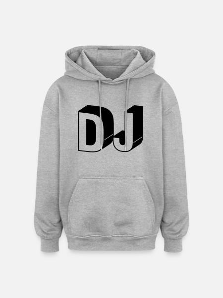 DJ - Oversized Unisex Hoodie - Grau meliert