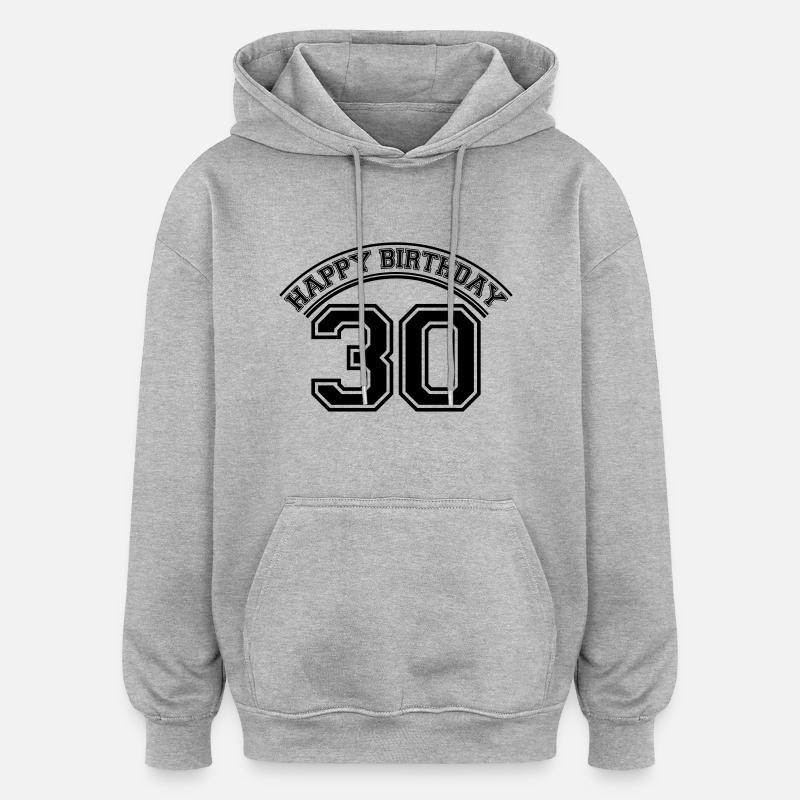 Happy Birthday 30 Years Logo - Sweat à capuche oversize unisexe - gris chiné