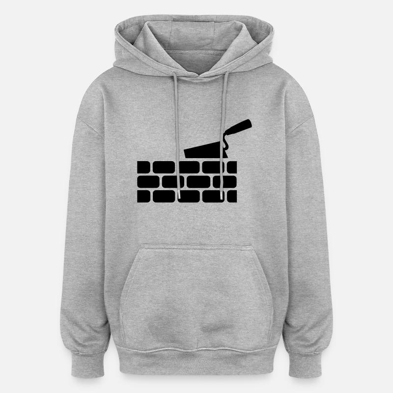 Maçon - Sweat à capuche oversize unisexe - gris chiné