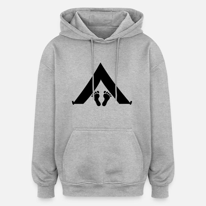 Zelt - Oversized Unisex Hoodie - Grau meliert