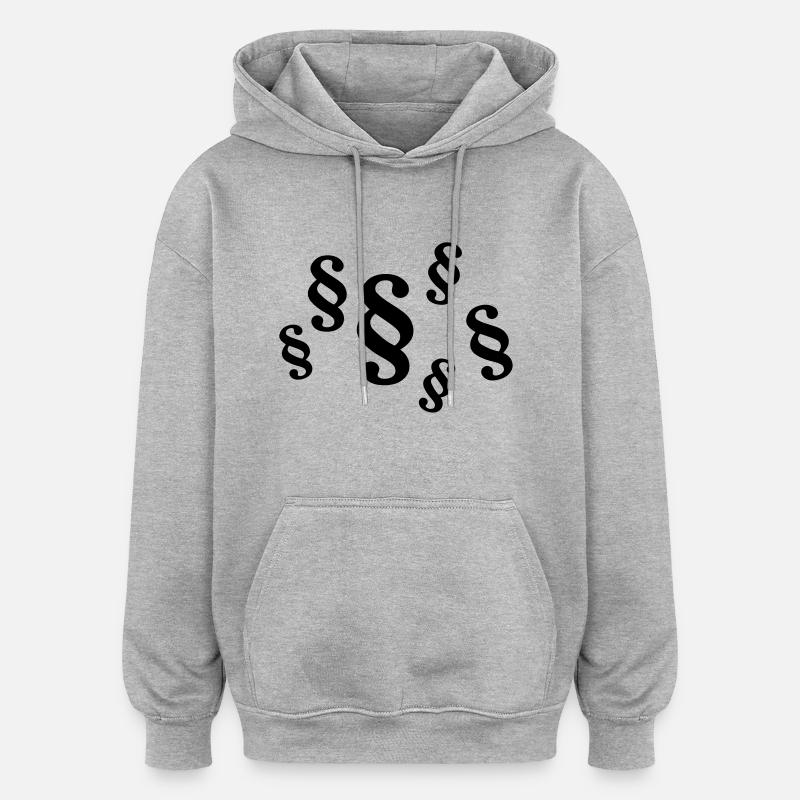 Article - Sweat à capuche oversize unisexe - gris chiné