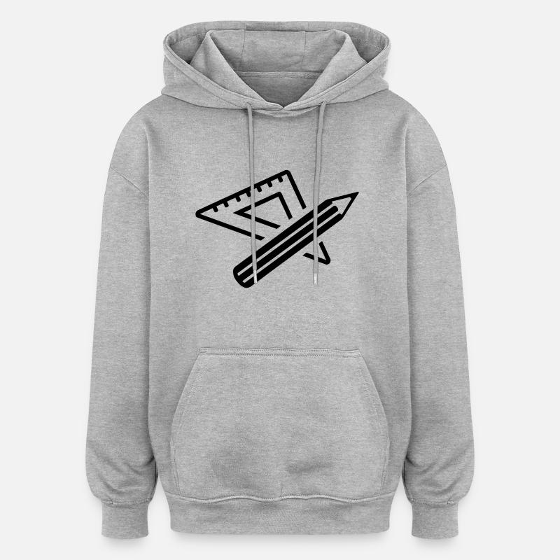 Règle - Sweat à capuche oversize unisexe - gris chiné