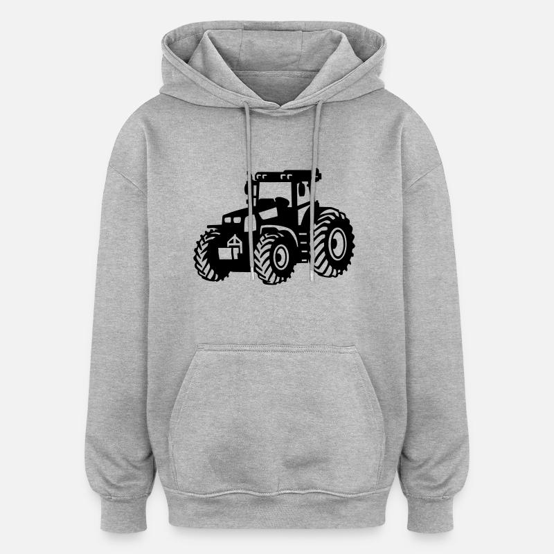Traktor - Oversized Unisex Hoodie - Grau meliert