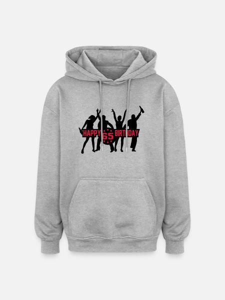 65 - Oversized Unisex Hoodie - Grau meliert