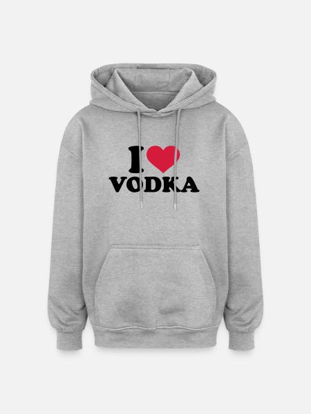 Wodka - Oversized Unisex Hoodie - Grau meliert