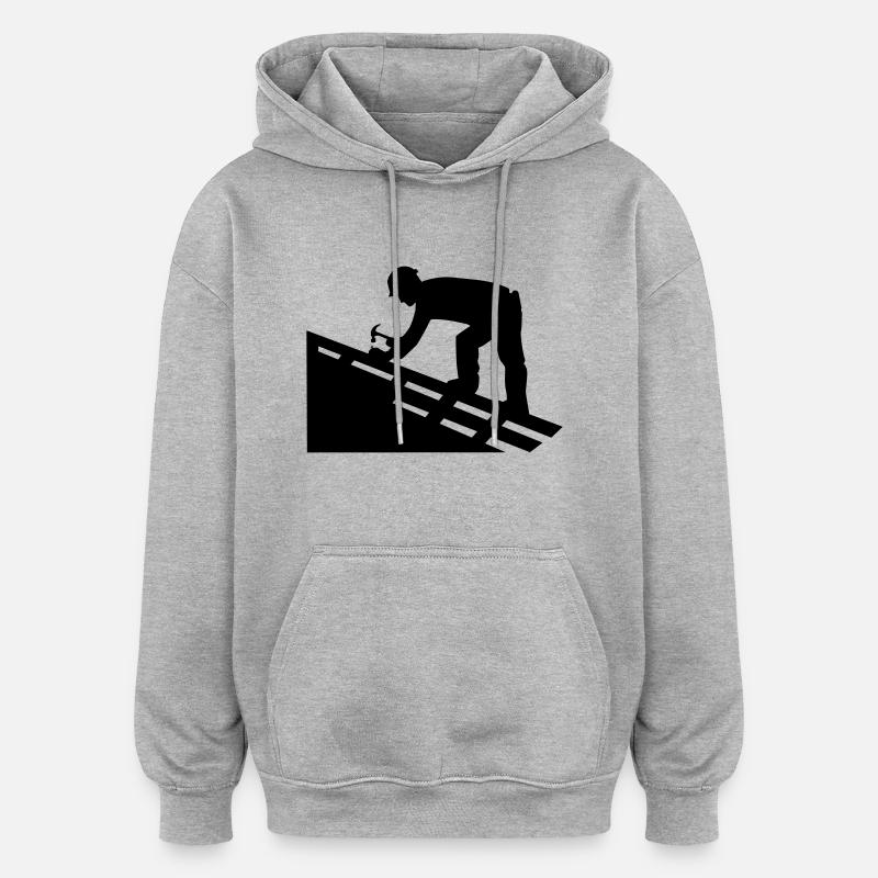 Roofer - Oversized Unisex Hoodie - heather grey