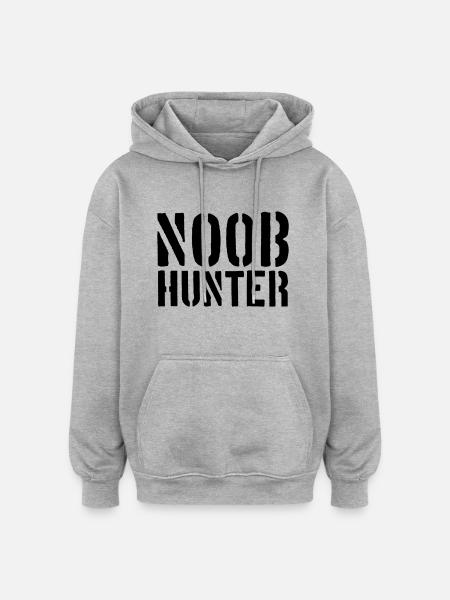 Shooter Noob Hunter Logo - Oversized Unisex Hoodie - Grau meliert