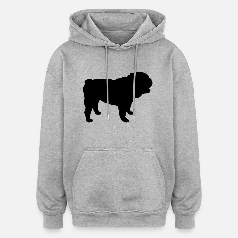 Bouledogue - Sweat à capuche oversize unisexe - gris chiné