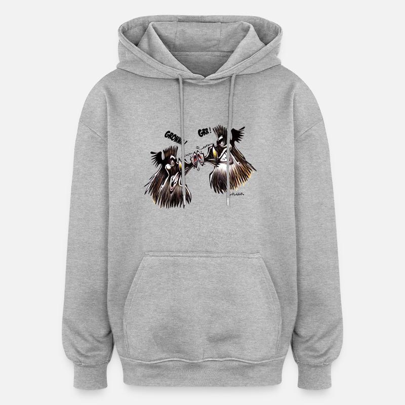 Duel De Sangliers - Sweat à capuche oversize unisexe - gris chiné