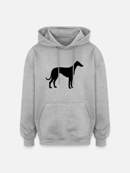 Lévrier - Sweat à capuche oversize unisexe - gris chiné