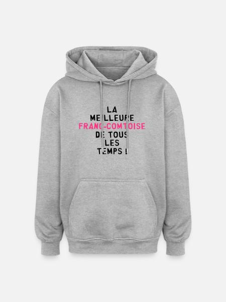 Franche-comté / Franc-Comtois / Franc-Comtoise - Sweat à capuche oversize unisexe - gris chiné