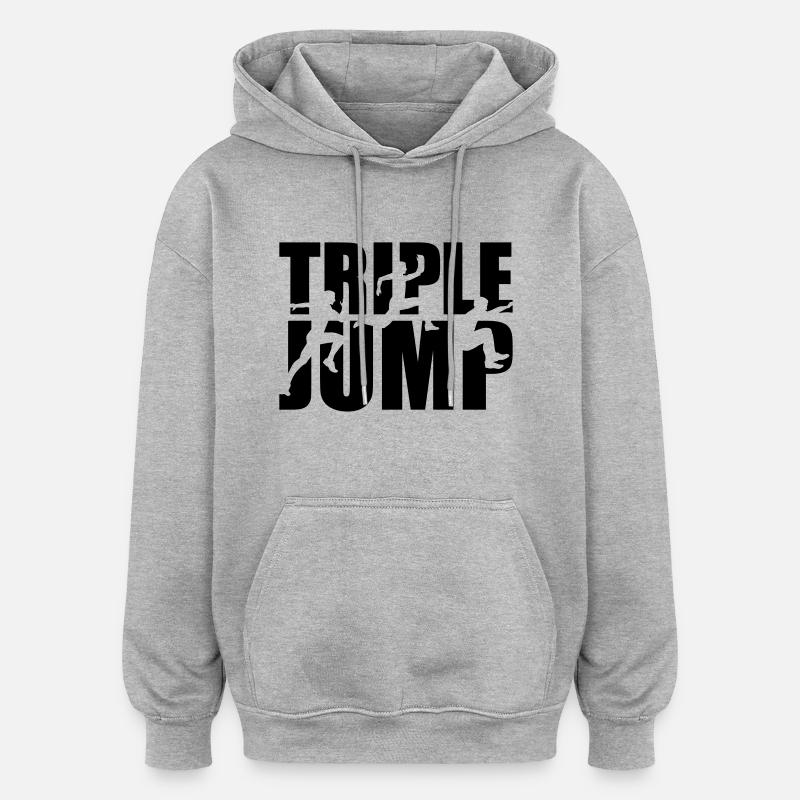 Triple jump - Sweat à capuche oversize unisexe - gris chiné