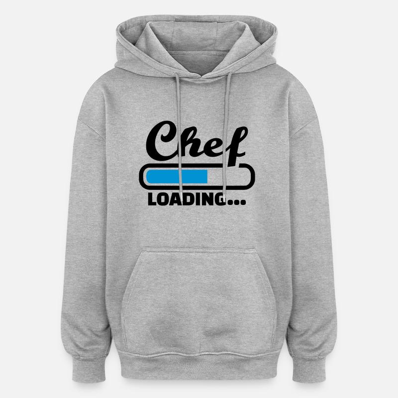 Chef - Sweat à capuche oversize unisexe - gris chiné