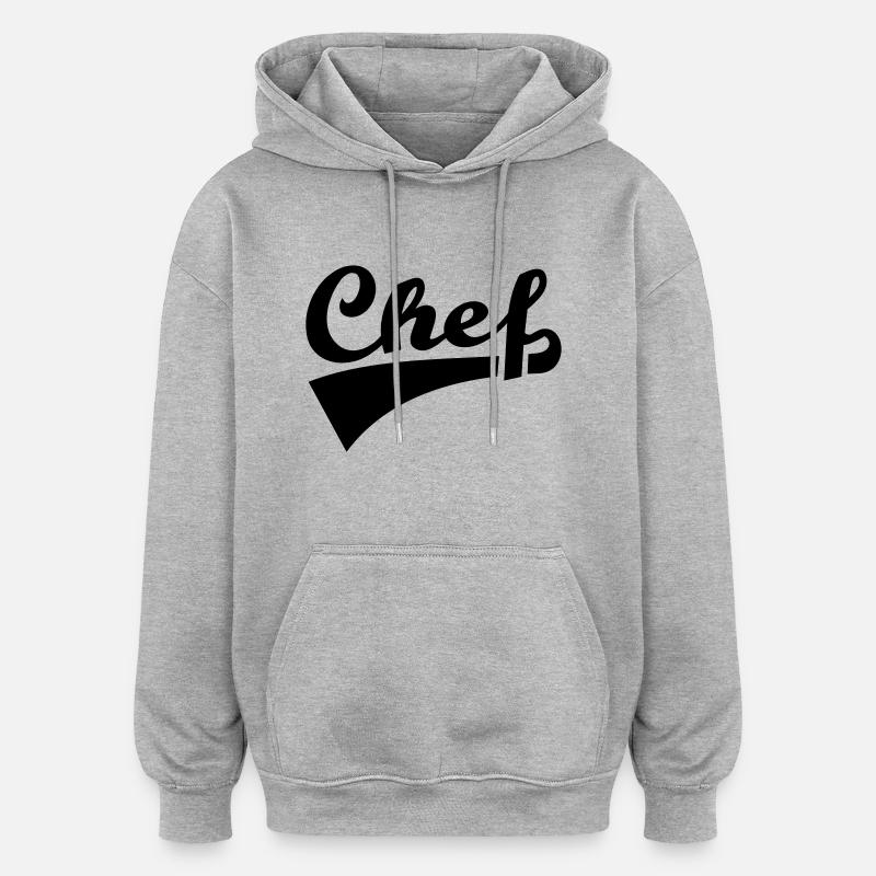 Chef - Sweat à capuche oversize unisexe - gris chiné