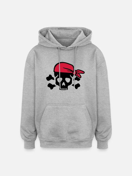 Pirate - Sweat à capuche oversize unisexe - gris chiné