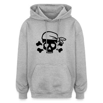 Pirat - Oversized Unisex Hoodie - Grau meliert - Vorne - Noah (186cm)