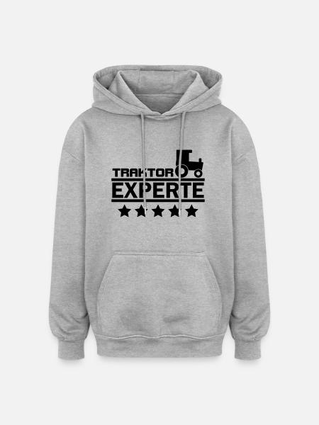 traktor experte - Oversized Unisex Hoodie - Grau meliert