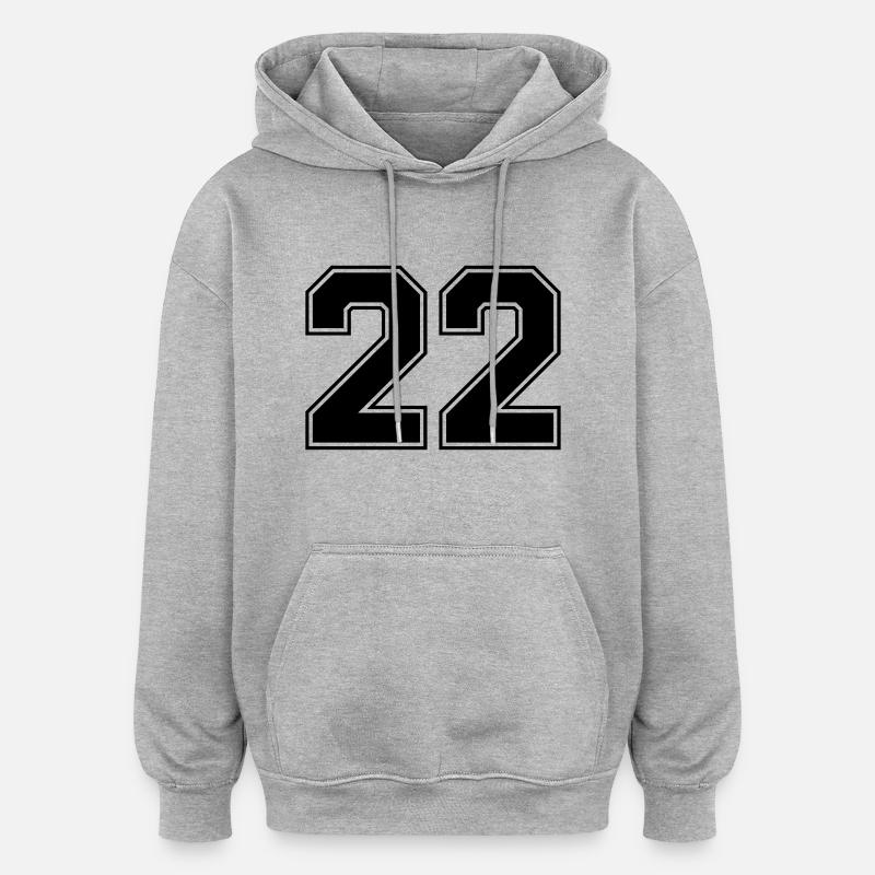 22 - Sweat à capuche oversize unisexe - gris chiné