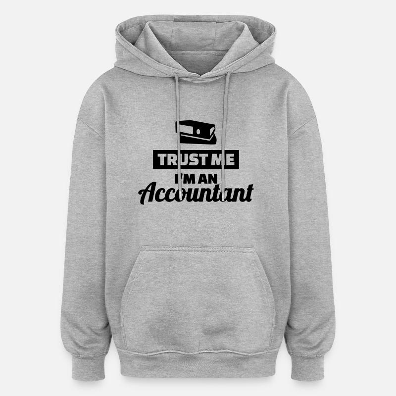 Comptable - Sweat à capuche oversize unisexe - gris chiné