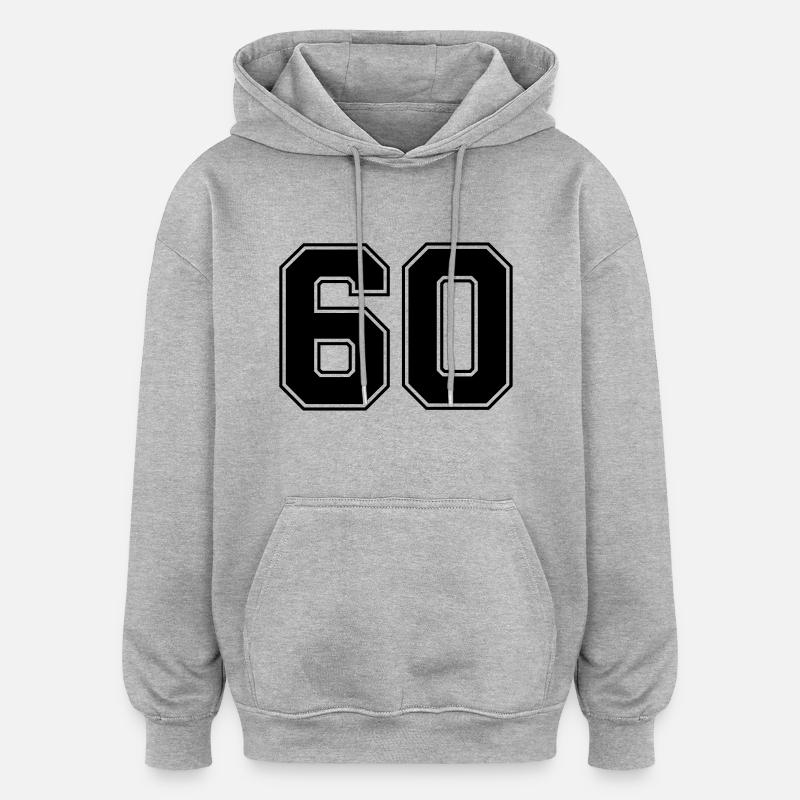 60 - Sweat à capuche oversize unisexe - gris chiné